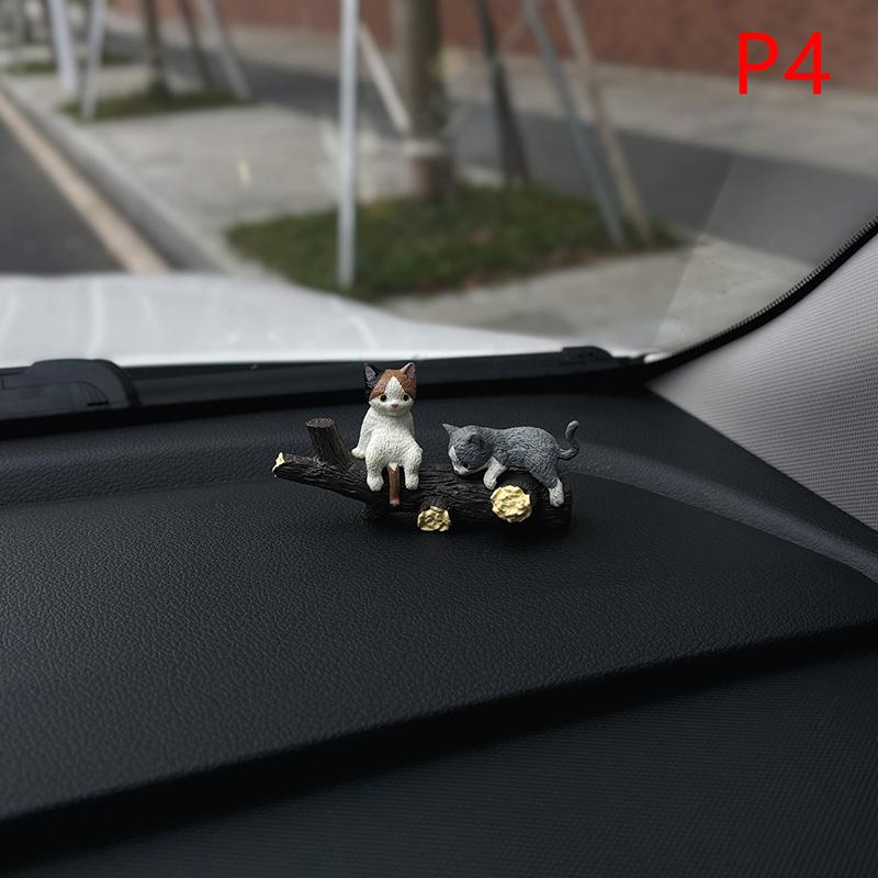 Cute Car Decoration Sleeping Cat Doll Creative Auto Ornaments Toys Cat Micro Landscape Model Cute Car Accessories Gifts