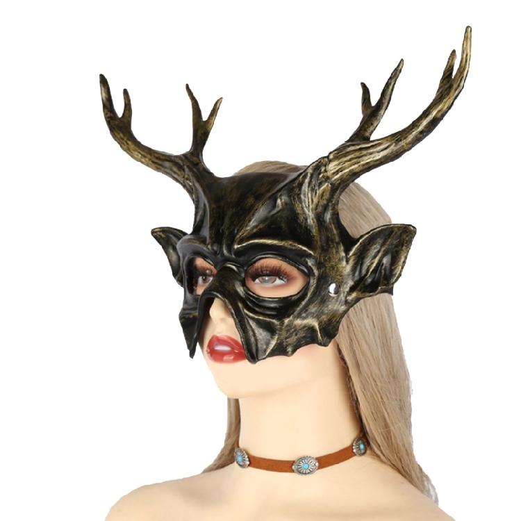 Masquerade Mask Reindeer Horn Mask Party Mask Animal Mask Halloween Mask Mardi Gras Mask Carnivals Mask