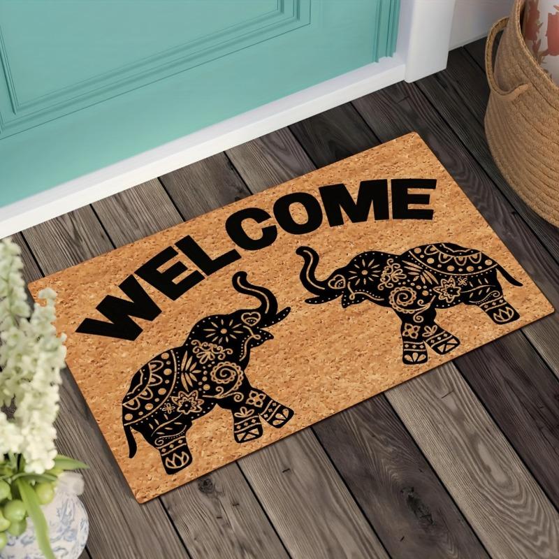 Zabawne wycieraczki powitalne na drzwi wejściowe Witaj Styl bohemy Słoń Bohemiczna wycieraczka Monogram Dywaniki kuchenne Maty z matą prezentową