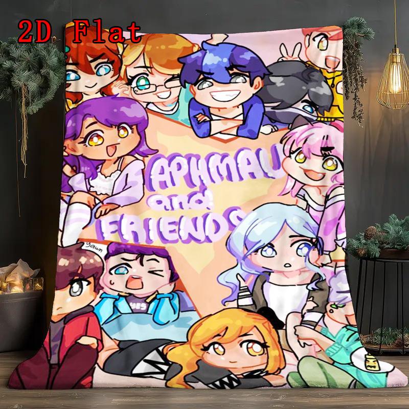 Aphmau and Friends 2D Flat Pattern Flannel Blanket High Quality All Seasons Warmth and Comfort Perfect for Christmas Gifts.DMT0925215