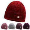 Old Man Winter Hat Women's Grandma Knitted Thermal Hat Plush Thick Wool Basin Hat Old Lady Hat