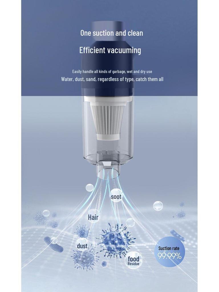 High Suction Dual-Use Mini Handheld Vacuum for Cars and Homes