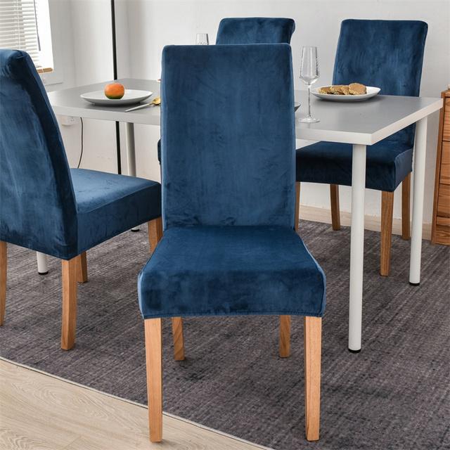 1ks tlustý potah na židli omyvatelný elastický zimní teplý sametový chránič na židli pouzdro kuchyně restaurace Housse de Chaise