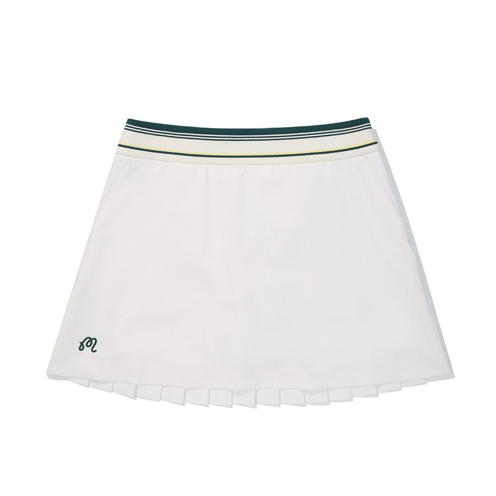 MALBON GOLF Women'S Back Pleated A-Line Skirt Off White (Woman)