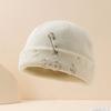 European and American Fashion Hole Knitted Wool Hat Autumn and Winter Retro Big Head Circumference Dome Cold Hat Men's and Women's Ear Protec
