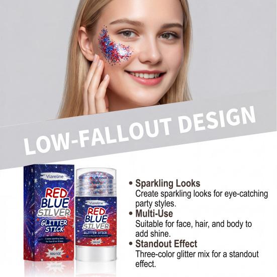 Patriotic Sparkling Ring Paste Red 1 Pc