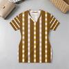 Bodycon Short Dress, V-Neck Short Sleeve, Minimal Stripe, Soft Form-Fitting Fabric Versatile for Vacation, Daily Casual & Night Market