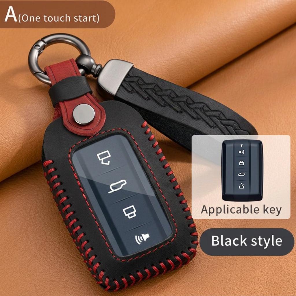 Leather Car Key Fob Cover For Gwm Wey Vv5 Vv6 Vv7 P8 For Tank 300 400 500 Smart Key Scratchproof Protector Shell