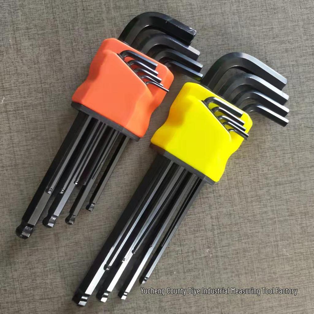 Hexagon Screwdriver and Wrench Set - 6-Piece Internal Angle and Plum Hex Keys