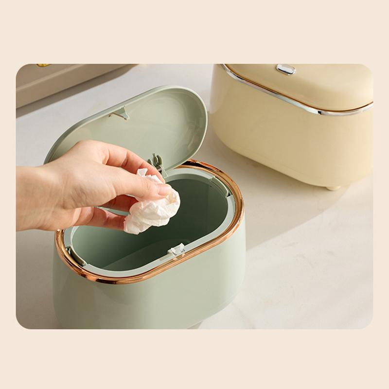 Mini Trash Can With Lid Small Trash Can Desk Trash Can Countertop Tiny Desktop Waste Garbage Bin Commercial Office Wastebasket