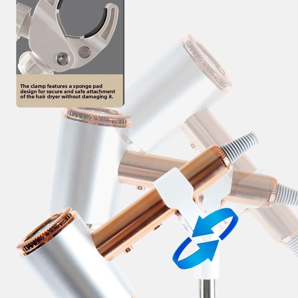 Hands Free Vertical Hair Dryer Holder Retractable Hairdryer Storage Rack  Bathroom