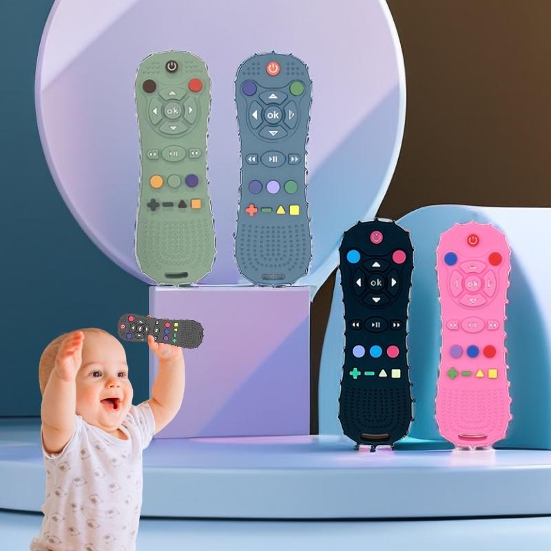 Infant Teething Toy With Colorful Buttons Soft And Chewy Food Grade Silicone 15*5cm