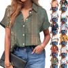 Women's Fashionable Casual Loose Floral Print Short,sleeved Shirt