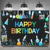 Crazy Science Fun Theme Party Decoration Background, Scientist Boys and Girls Birthday Party Decoration Photography Background