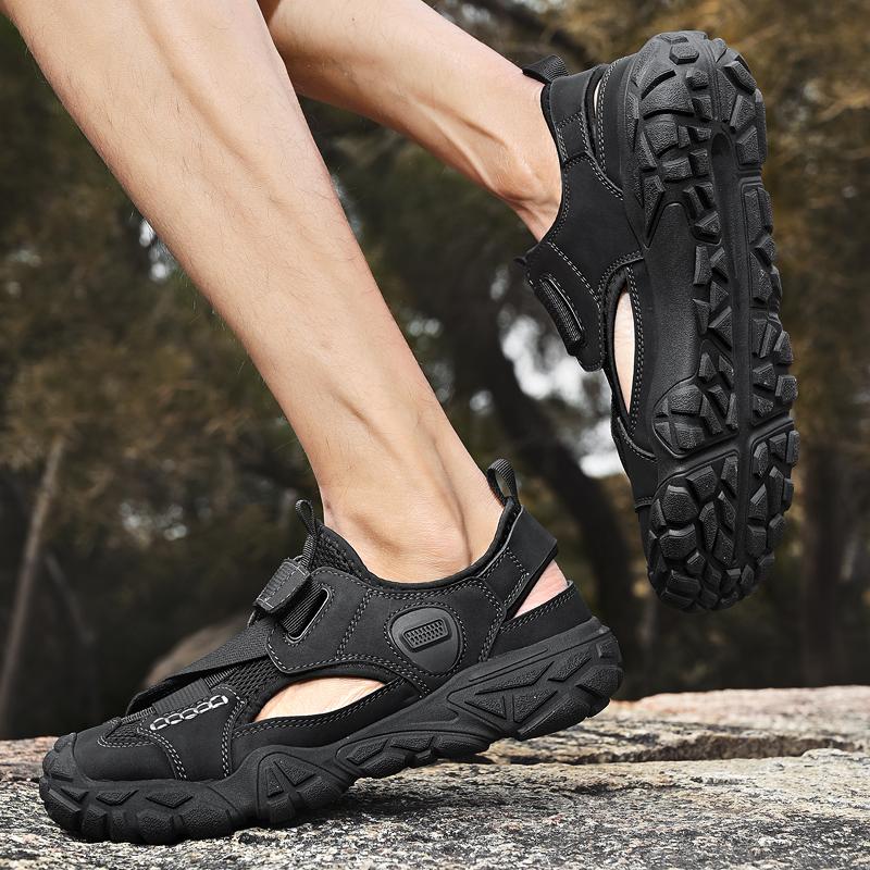 Fashion Anti-collision Toe Male Treking Walking Men's Breathable Mesh Shoes Classic Travel Hiking Shoes Summer All-match Outdoor Sneaker