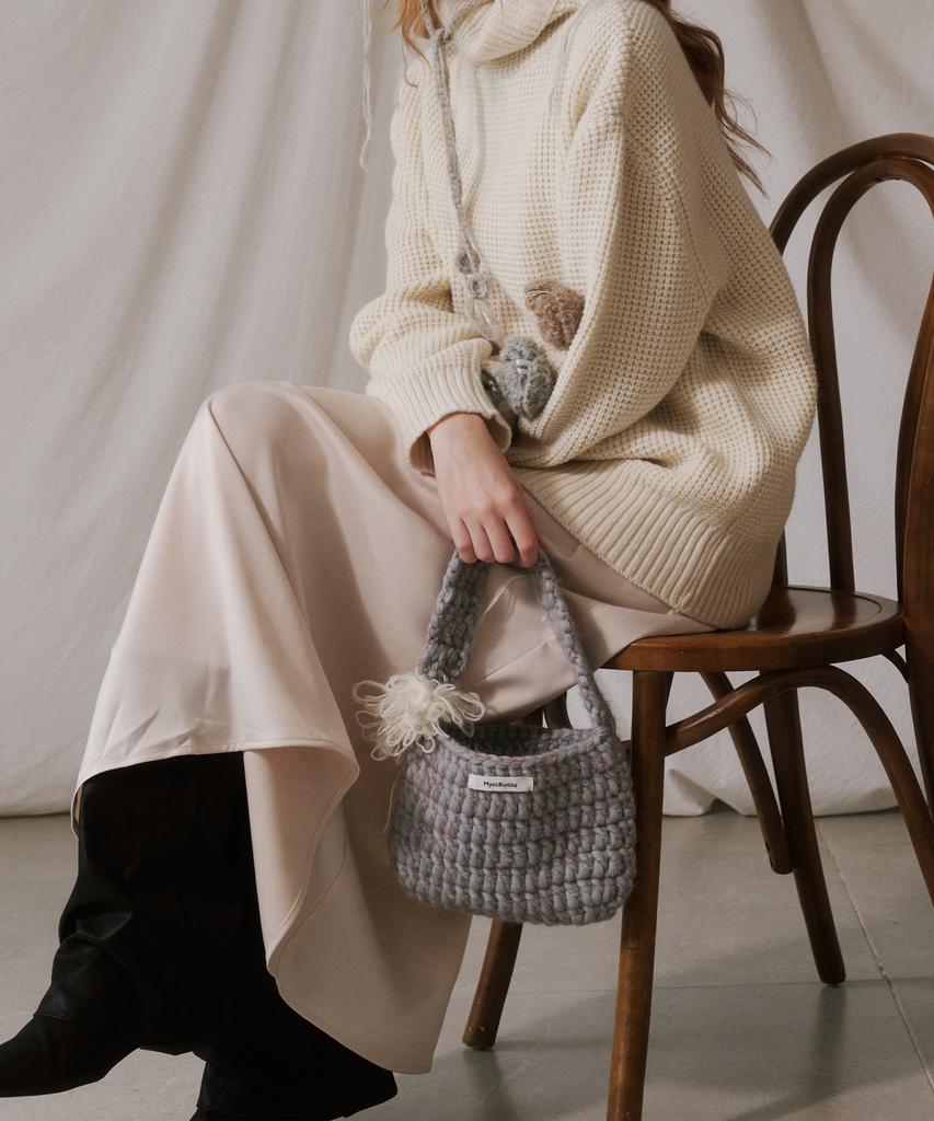 Mystikotita Flower Flat Bag - Gray