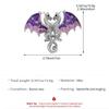 Gothic Fantasy Colorful Enamel Wings Lapel Pin Twin Winged Dragon Brooches for Women Men Game Cosplay Suit Coat Decor Jewelry