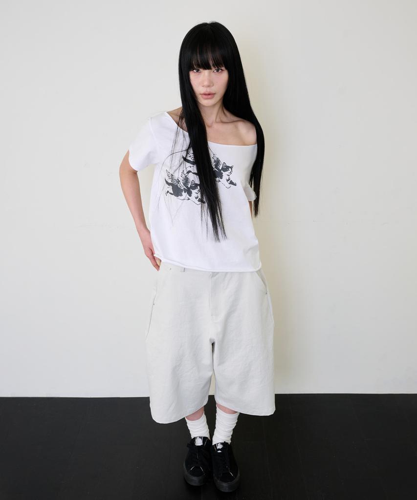 Isjabaibeu Cross Pocket Bermuda Pants - Light Gray