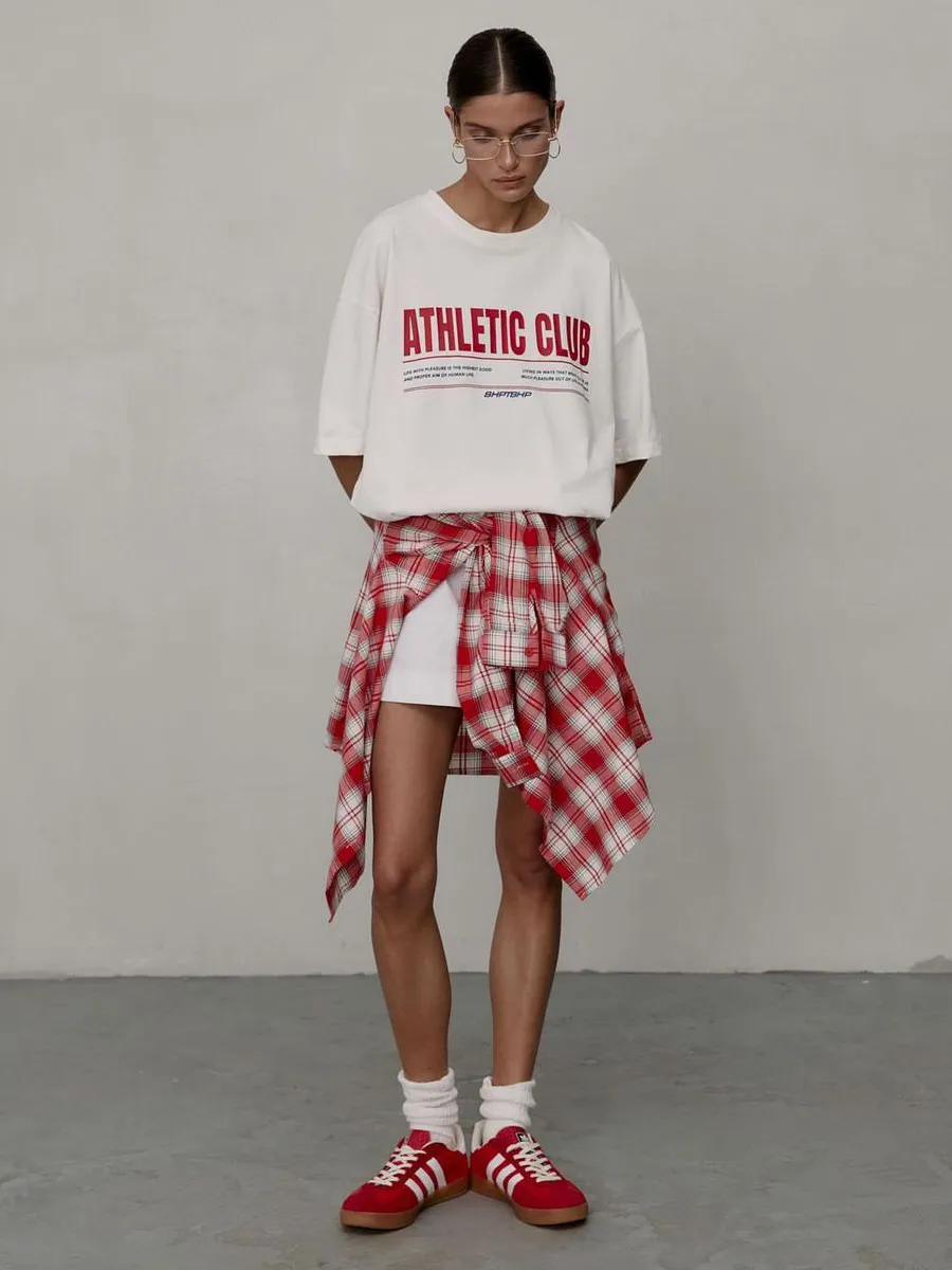 Oversized Thick T-shirt with Athletic print 3XL