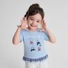 DiSa Girls' Summer Plaid Patchwork T-Shirt
