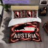 Austria Football Pattern 3 Pieces Bedding Set Soft Microfiber Duvet Cover with Pillow Cases for Bedroom