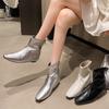 Pointed Toe Women Ankle Short Flats Fashion Goth Walking Winter New Trend Casual Cozy Woman Chelsea Boots Botas Mujer