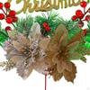 Christmas Sign Wreath Lighted Winter Artificial Door Hanging for