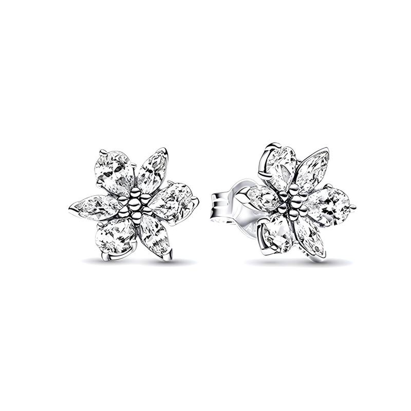 Pandora Sparkling flower specimen light luxury niche high-end 925 silver synthetic cubic zirconia necklace for women ZT2674