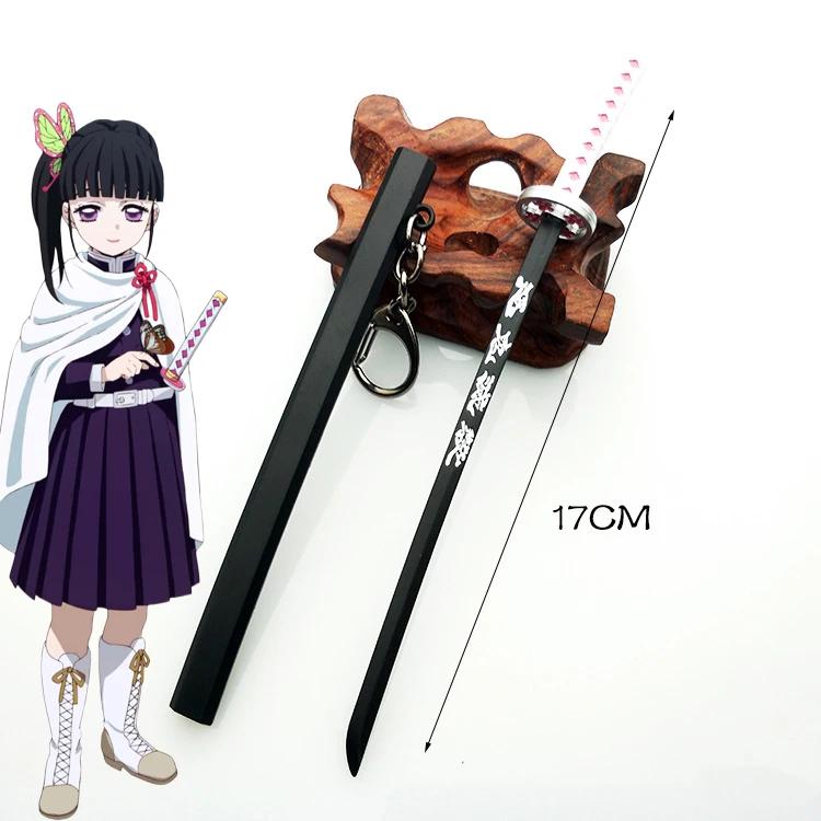 17cm Mini Demon Slayer Katana Anime Kimetsu No Yaiba Tanjirou Shinobu Sword Real Japanese Katana Metal Samurai Sabre Toy Gift