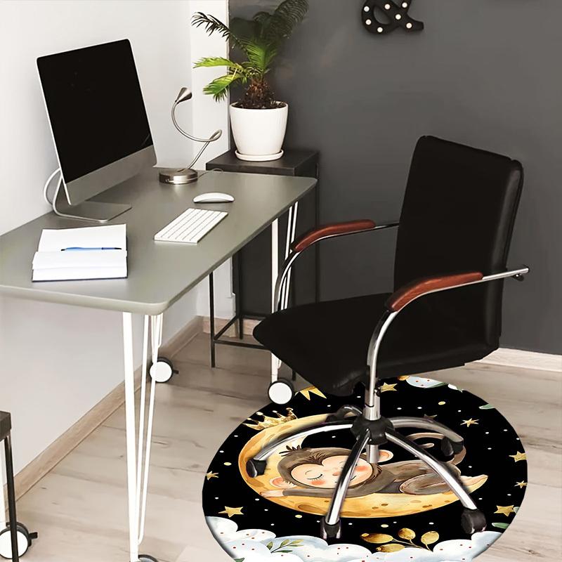 

1PC Monkey Clouds Non-Slip Floor Round carpet, Office, family, bedroom, Large Area Rug Indoor Rugs, Durable PolyesterH0366 80cm by 80cm