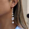 Design Elegant Elegant Wind 18K Gold, Freshwater Pearl Fringed Earrings Versatile Earrings