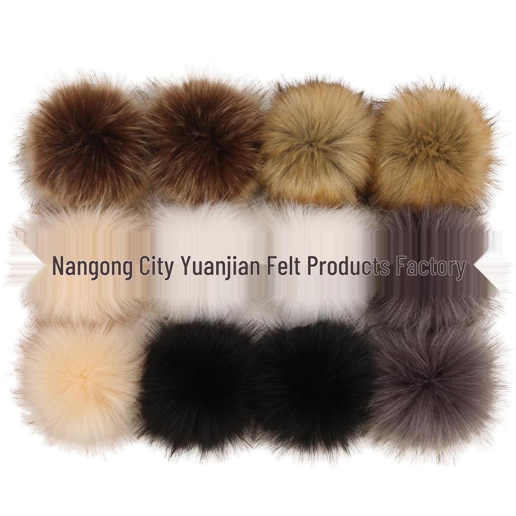 10CM Faux Fox Fur Ball Set - Plush Artificial Fur Balls for DIY Mobile Phone Pendants
