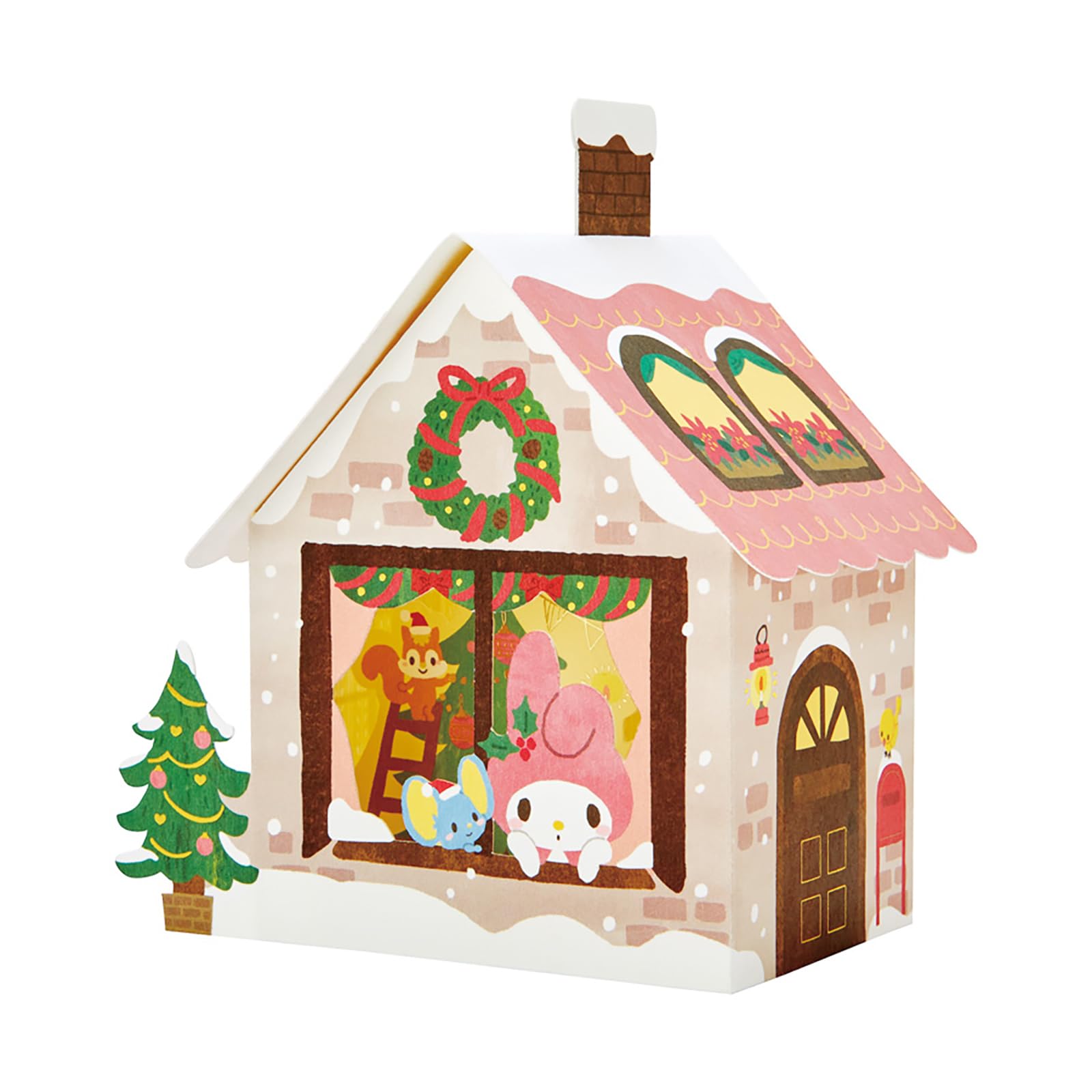 Sanrio Christmas My Melody Family Message Greeting JX 109258 Card, Card, Card, 75-4, розовый