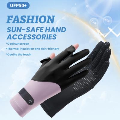 Dünne Sonnenhandschuhe aus Eisseide für Damen und Herren, UV-Schutz, Auto- und Fahrradhandschuhe mit Touchscreen-Finger, rutschfest, atmungsaktiv, Sommer-Outdoor-Handschuhe