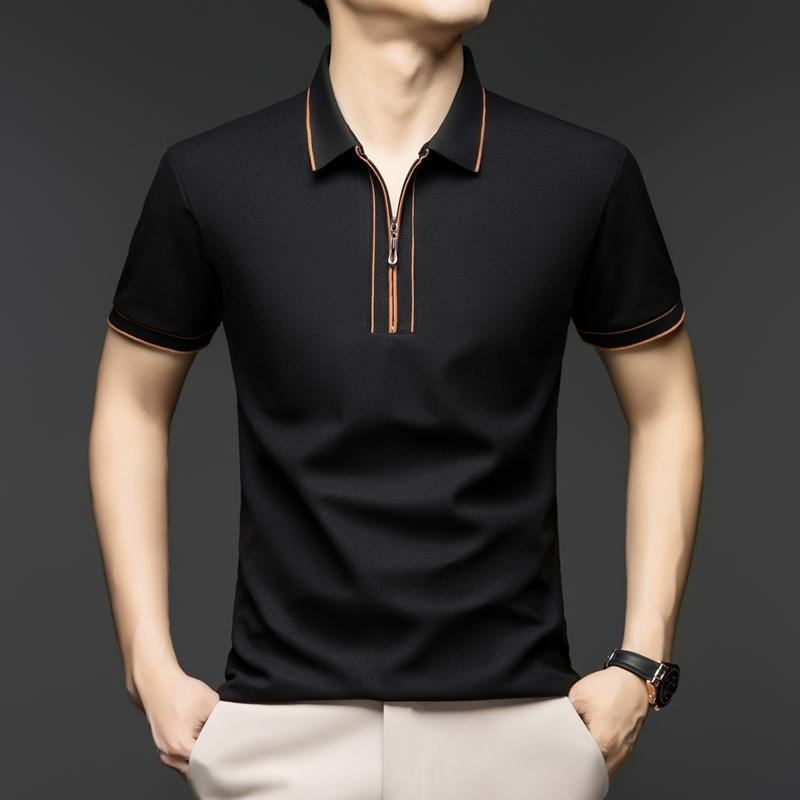 Original Design Men's Polo Shirt Solid Color Simple Different Color Front Sleeve Summer Lapel T-Shirt Business Classic Menswear