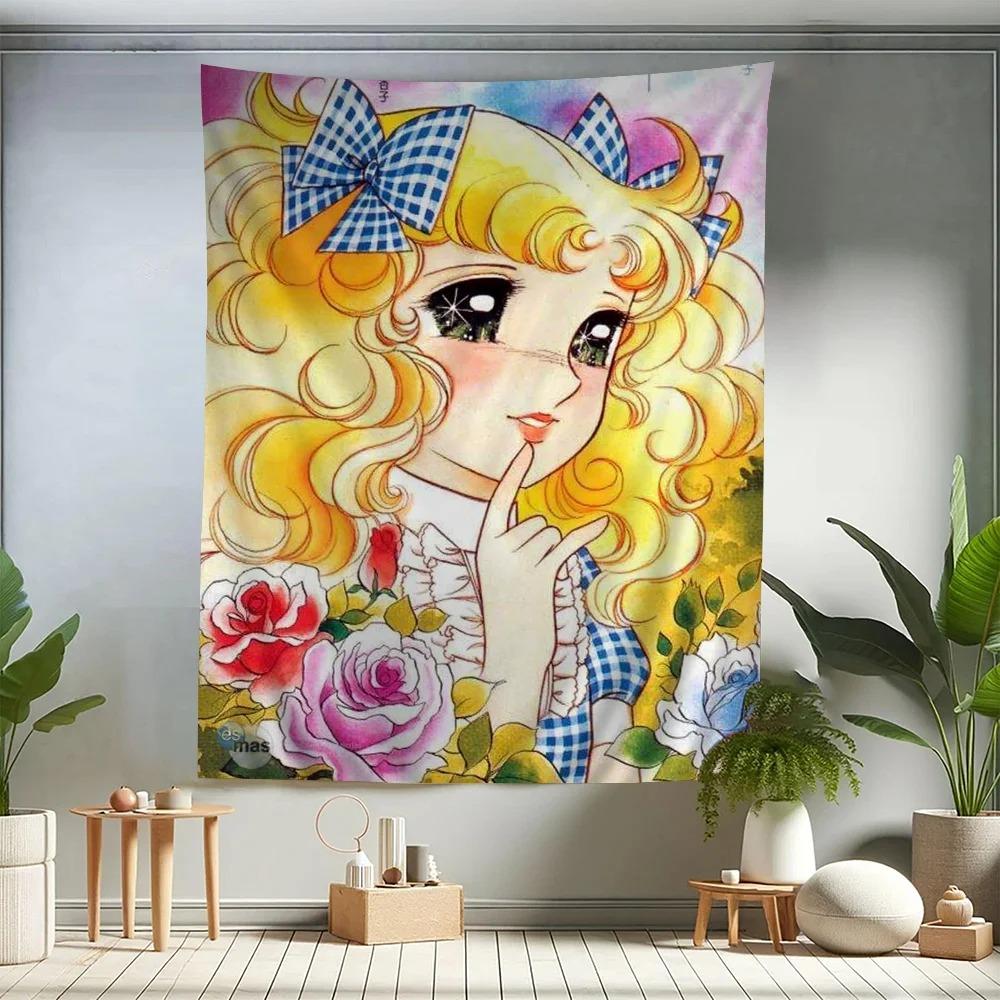 Anime Manga kawaii Candy Anime Colorful Tapestry Wall Hanging Bohemian Wall Tapestries Mandala Wall Hanging Sheets