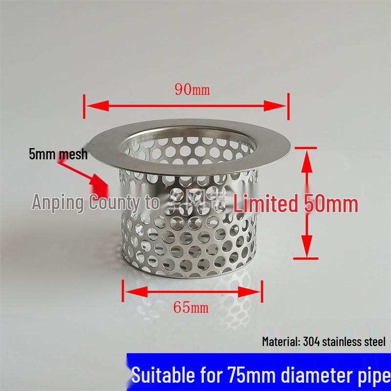 Filtro per Scarico Capelli Anti-Intasamento in Acciaio Inossidabile e Copertura a Rete Anti-Insetti per Lavandini del Bagno.