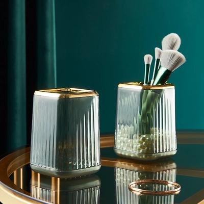 INS Cosmetics Makeup Brushes Storage Box Luxury Makeup Organizer Box Clear Make Up Desktop Organizador Lipstick Brush Pen Holder