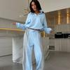 Casual and Fashionable Women's Clothing Cross-border European and American Long-sleeved Contrasting Colors Sports Semi-open Activities Breasted Tro
