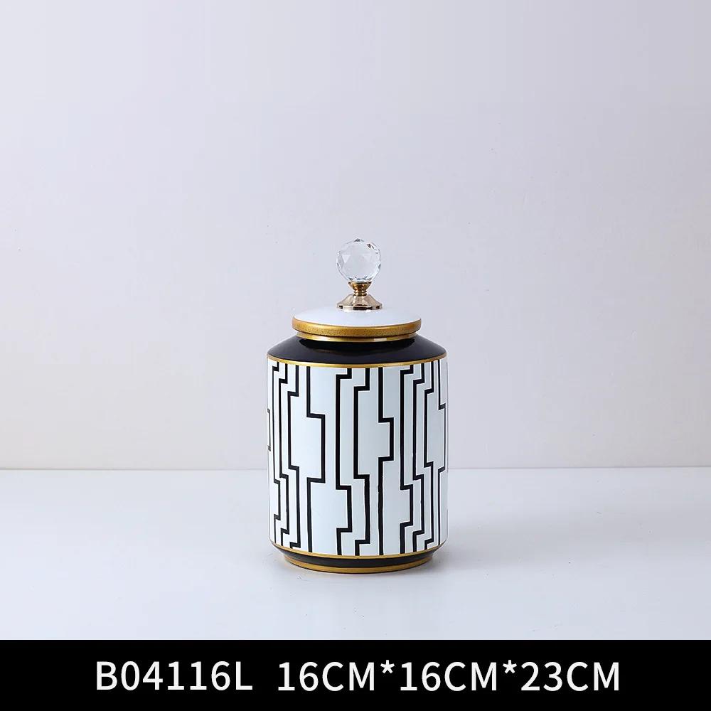 Nordic Light Luxury Ceramic Storage Jar Decoration Living Room Dried Flower Flower Arrangement Accessories Home Decoration Vase