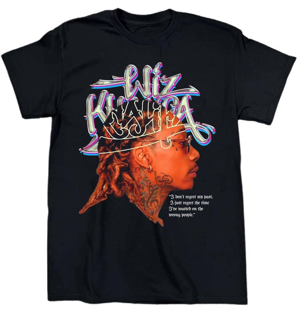 Vtg Wiz Khalifa American Rapper Cotton Black Unisex All Size Shirt BL729