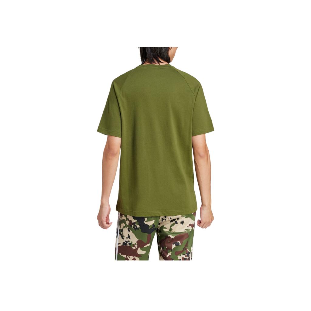 Adidas Originals Logo Camouflage Print Round Neck Pullover Short Sleeve T-Shirt Men T-Shirts Wild-Pine IS0248