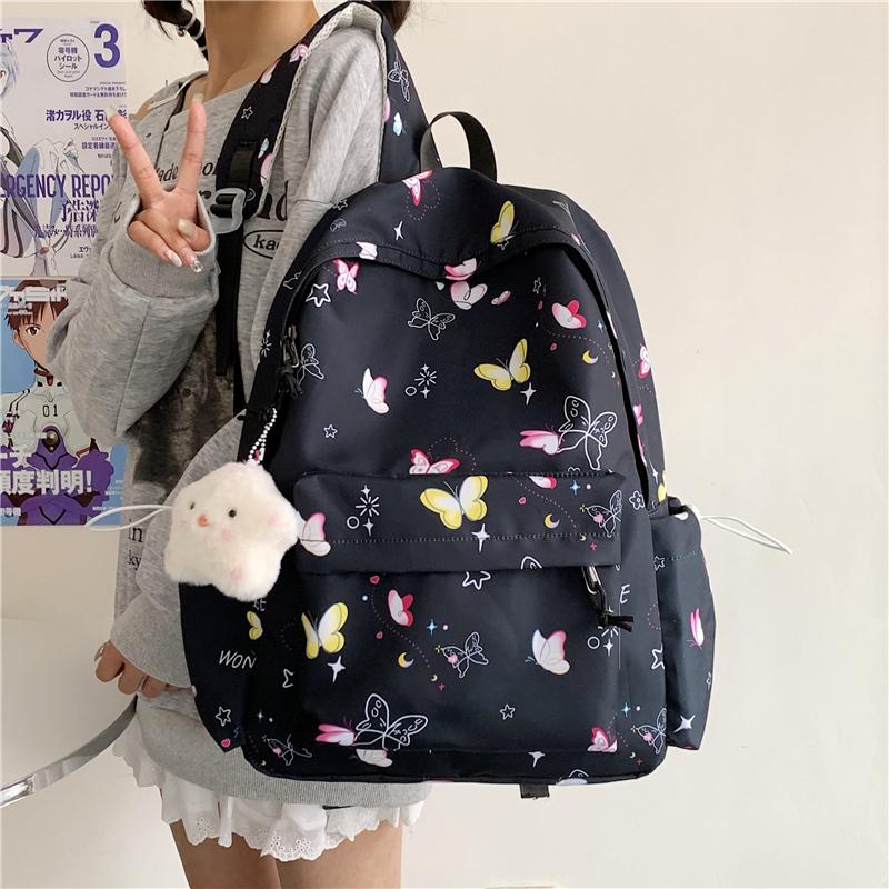

Butterfly Print Children Backpack Women s Lightweight Backpack for Girls чорний