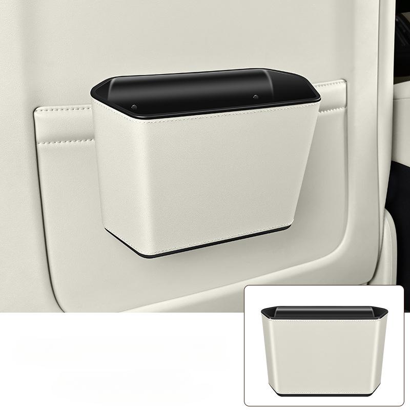 

Car Trash Can Automotive Door Storage Box Leather Seat Back Hanging Cup Umbrella Holder Paper Napkin Organizer Pocket Interior бежевий