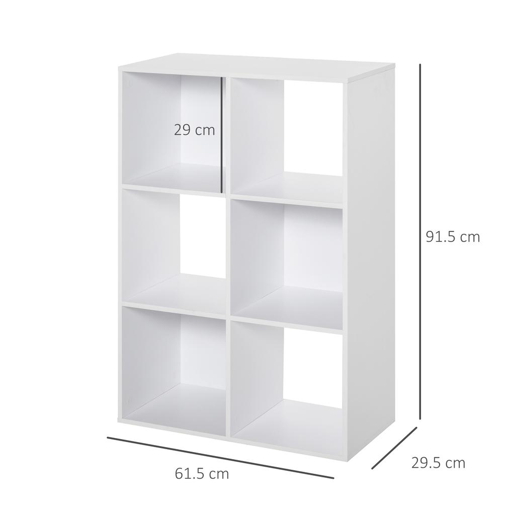 6-Cube Bookshelf - White