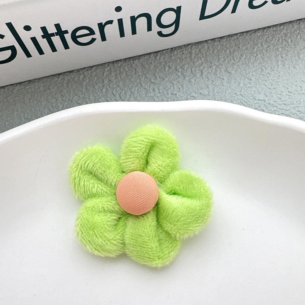 20Pcs 48mm Flower Embellishment With Button For Clothes Hat Patch Fabric Sewing Craft Headwear Hair Clips Decor Accessories