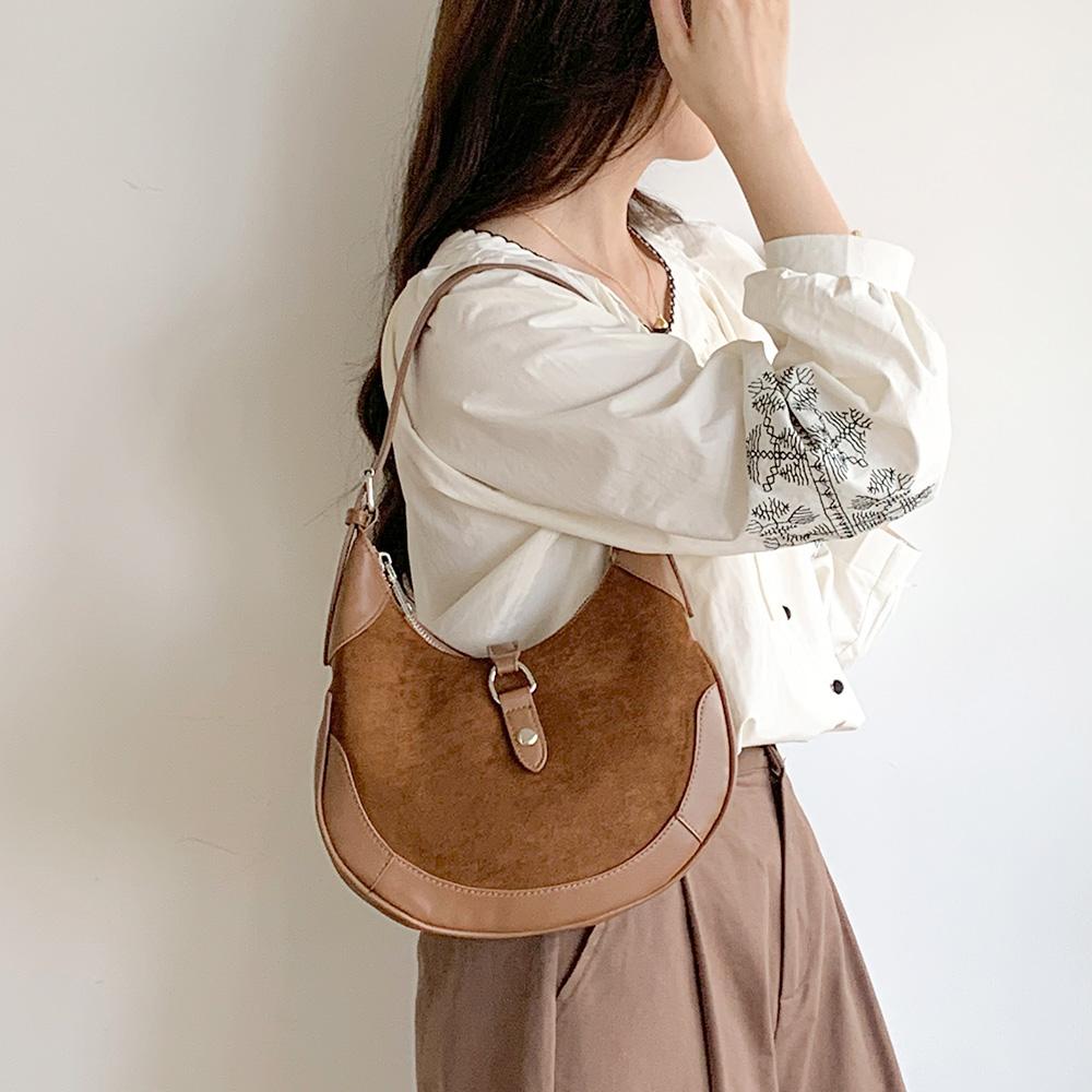 MATTIERE MT_22966 Womens Suede Hobo Tote Crossbody Bag