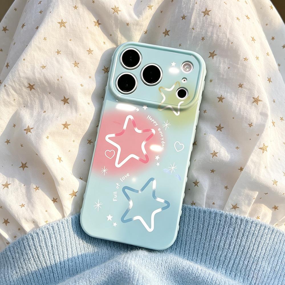 Geleidelijke verandering pentagram voor Apple 16/17PM valbestendige nieuwe 17/16PRO creatieve iPhone15 mobiele telefoonhoes