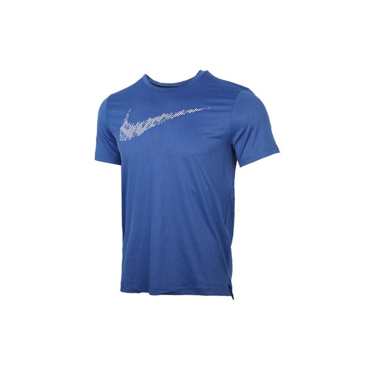 Nike Dri-Fit Printing Training Tops Short Sleeve Royal blue Men s CJ4634-451 S