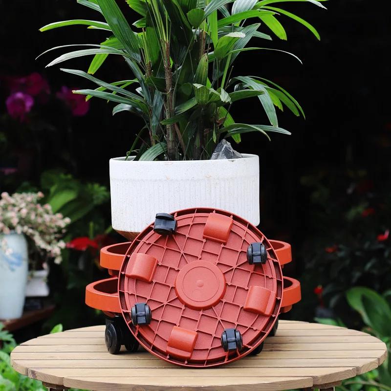 Plant Mover with Wheels Plant Support Roller Universal Flower Base Pot Movable Tray Rack Indoor Outdoor Balcony Stand